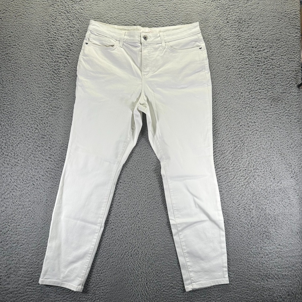 Lauren Conrad Jeans Women 16 White Cotton Denim Skinny Workwear Stretch Travel